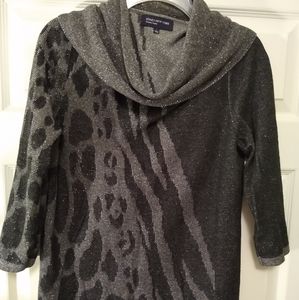 Jones New York gray silver cowl sweater. Large